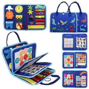 Sensory Toy Toddler Busy Board, Educational Activity for Fine Motor Skills, Develops Basic Dressing Skills, Perfect for Toddlers