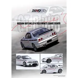 Inno64 1:64 Nissan Skyline GT-R R33 Tuned By Mine's - Silver