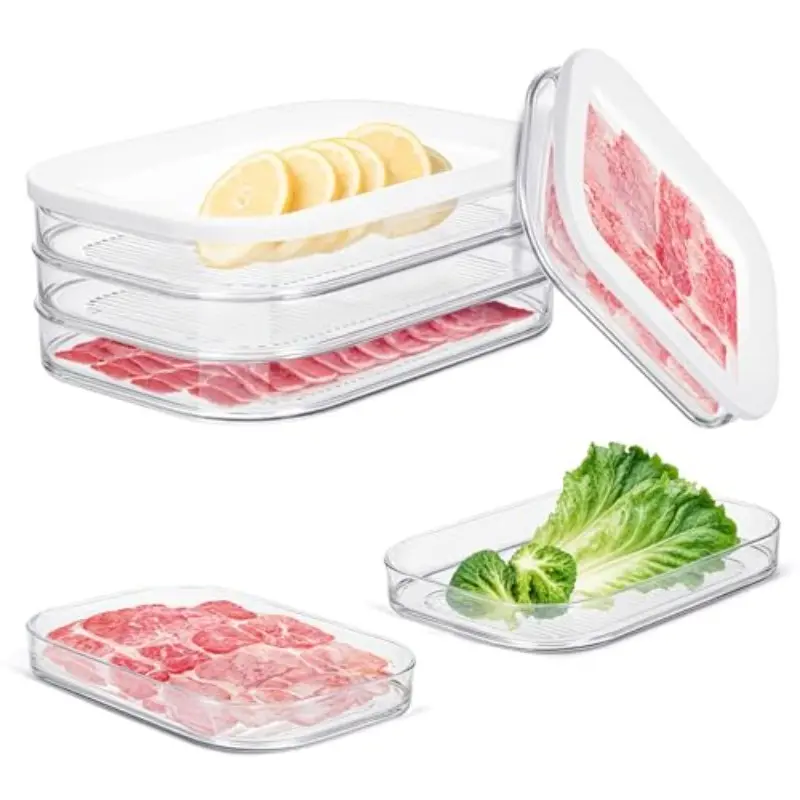 3-Tier Sealed Deli Food Storage Box, Transparent Design, Airtight Preservation, Visible & Washable, for Lunch Meat, Cold Cuts, Fridge, Vegetable Storage Container, Sealable Container, Food Storage Containers