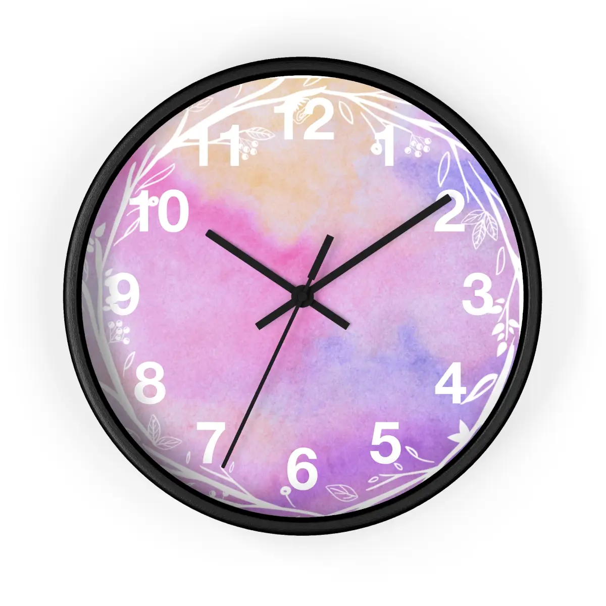Purple Watercolor Wall Clock