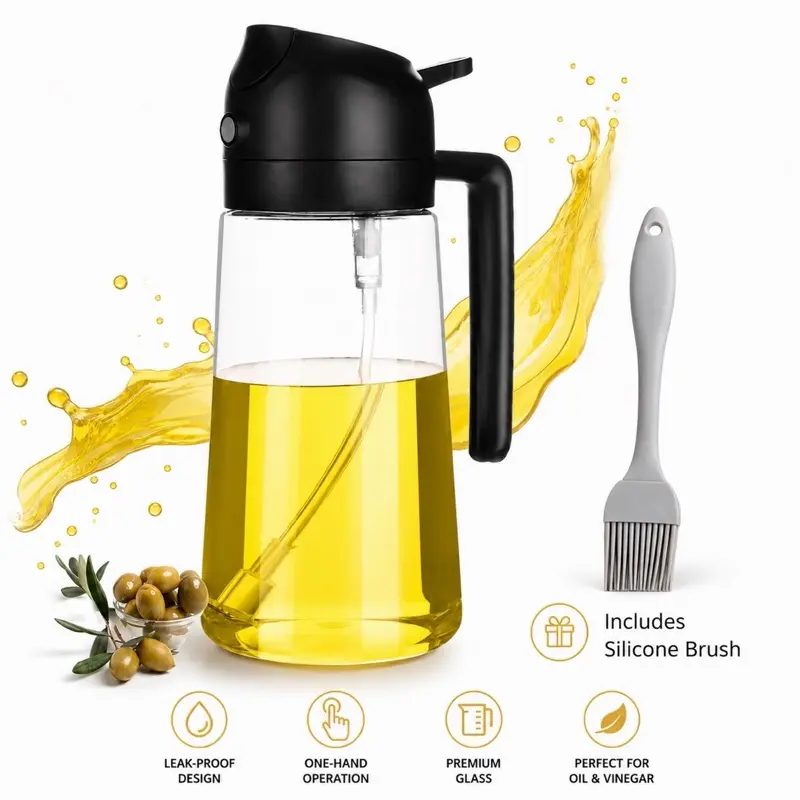 Kitchen Olive Oil Spray Dispenser, Multi-Use for Sauce and Cooking Essentials, Dispensers PLASTIC JAR
