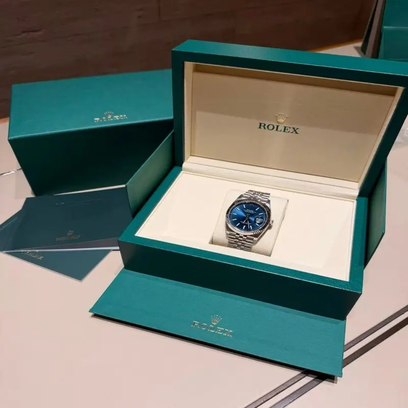 ‮ XELOR  ‬Datejust 41 Men Automatic Watch, Blue Dial Fluted Bezel Jubilee Bracelet Luxury Dress Wrist Watch
