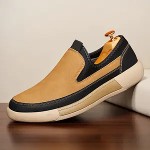 Round toe casual shoes with fat and wide foot wide foot shoes with fat and wide foot shoes with breathable high quality handmade men's shoes 87556