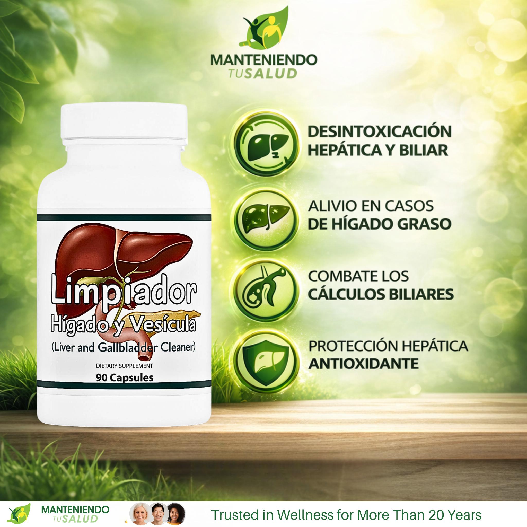 Limpiador Hígado y Vesícula, Boldo & Milk Thistle Extract, Dietary Supplement, 90 Capsules
