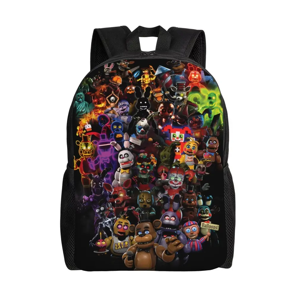 Cartoon FNAF Teenage Backpack Gift High School Hiking Travel Freddys Game Daypack for Men Women Laptop Computer Canvas Bags