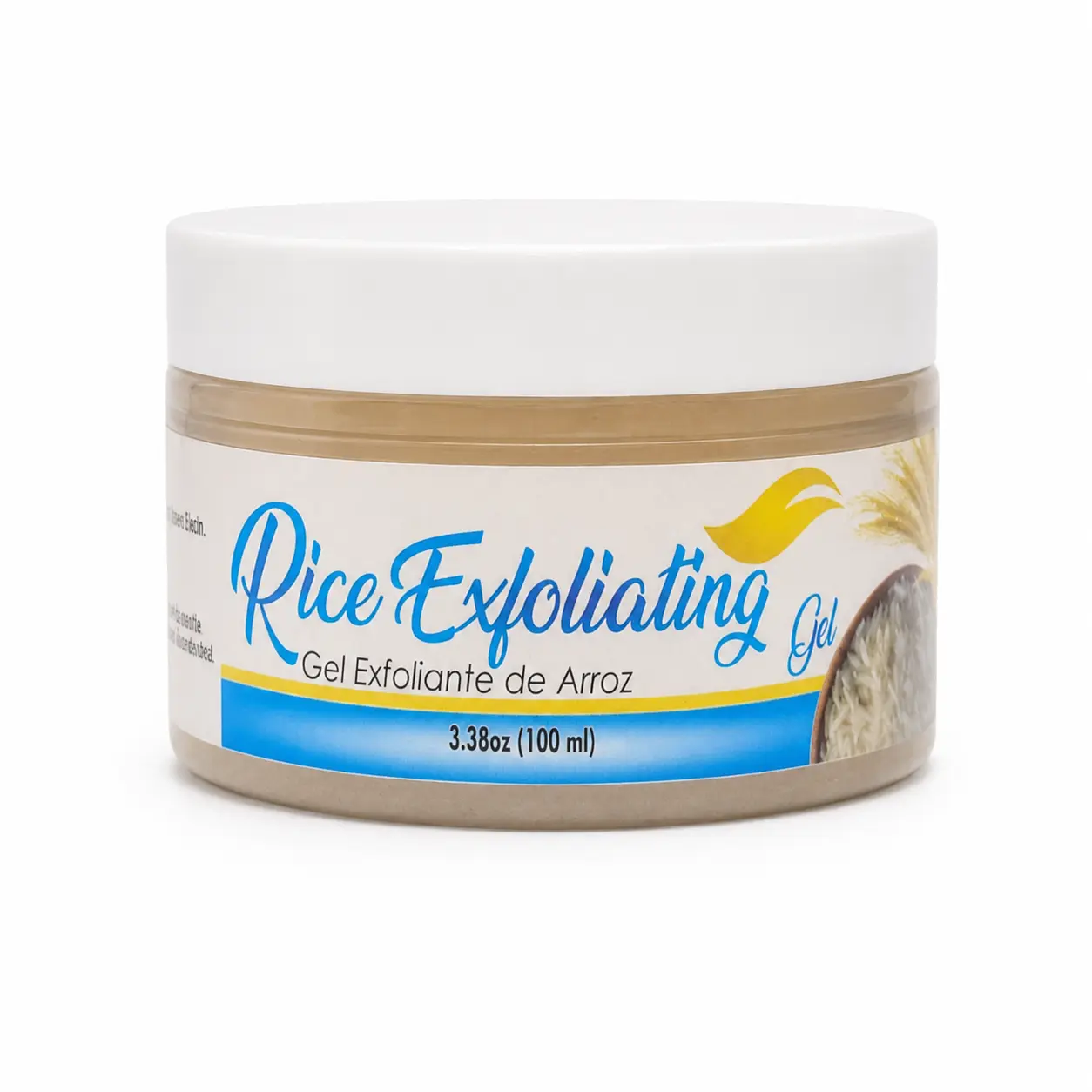 Rice Exfoliating Gel with Hyaluronic Acid & Collagen 3.38 oz for Radiant Glowing Complexion with Deep Moisture Improved Elasticity and Enhanced Texture Ideal for Dry Dull Rough Skin