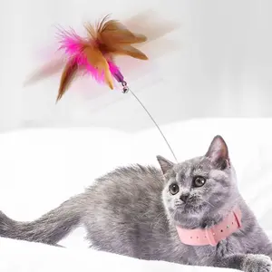 Multi-Functional Cat Collar Toy - Interactive & Solo Play with Bendable Teaser Stick, Premium Feathers & Bell