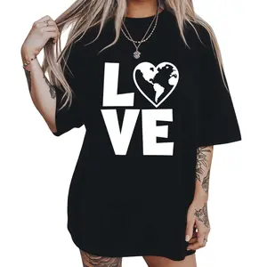 Environment Activist Gift – Love Earth T-Shirt with Earth Graphic Design