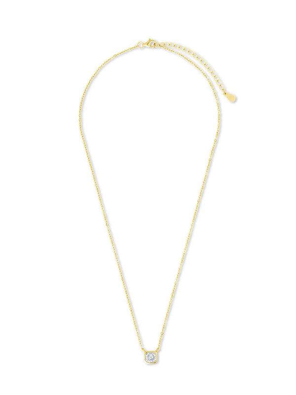 Sterling Silver Asscher Bezel Set Pendant