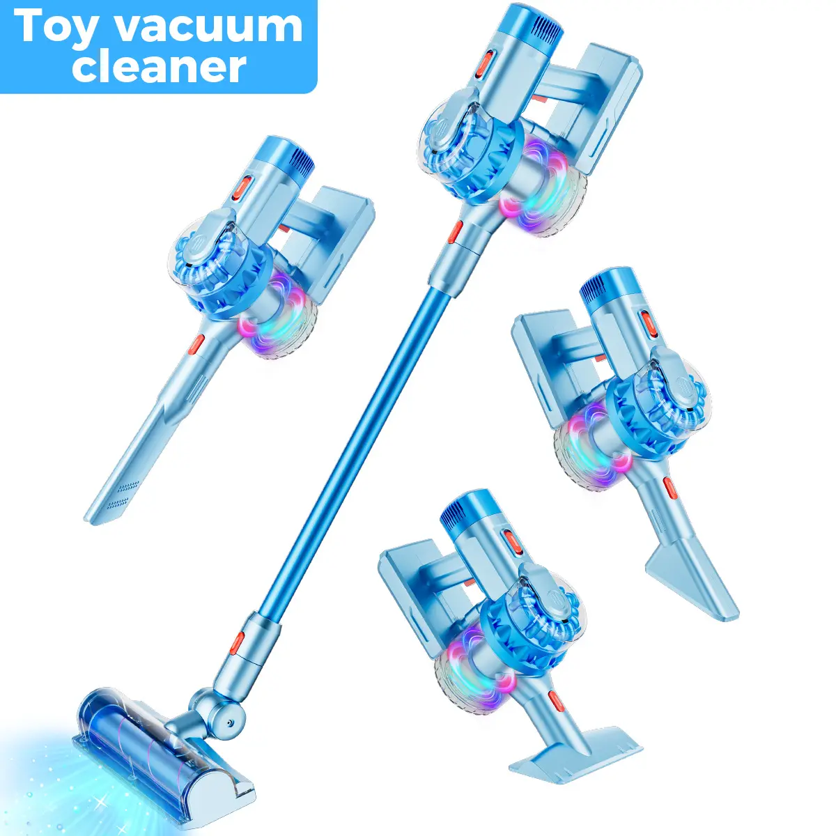 SHNAYLE 4-in-1 Kids & Toddler Pretend Play Cleaning Playset - Kid-Safe Household Toys with Lights and Sound Functions, Birthday & Christmas Gift for 2-6 Year Olds, SummerVibes, Lights And Sound Functions Household Toys