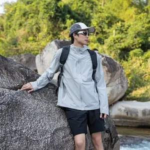 Men's UPF 50+ Hooded Sun Protection Fishing Sauna Shirts with Face Mask - Long Sleeve UV Protection Clothing for Outdoor Activities, Construction, Work, Fishing, Hiking, and Running - Breathable Quick-Dry Hoodie Shirt