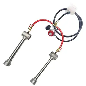 LSMIITTH Double Forge Burners With  Hose and Regulator For Blacksmith, Knife Making, Farrier, Melting Furnace
