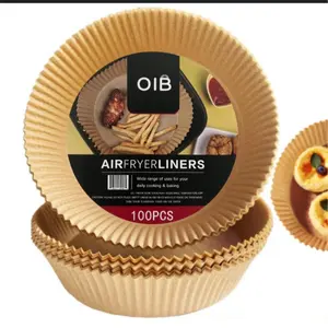 Air Fryer Disposable Paper Sheets 100 Pcs Parchment Paper Round Utensils Bakeware