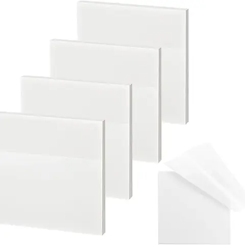 3x3 in Transparent Sticky Notes, Waterproof Self-Adhesive Pads with Easy-to-Remove Adhesive - No Glue Residue, Fits Smooth Surfaces, Office Stationery for Office Workers, Students, Teachers - Enhances Visibility of Contents Underneath (200 Sheets)