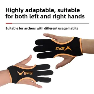 3 Finger Archery Finger Protector Thickened Bow Shooting Glove for Recurve Bow Traditional Archery Hunting Accessories