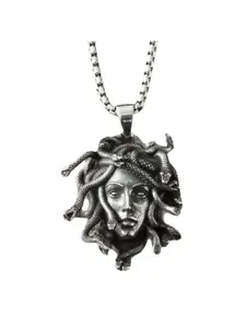Vintage Medusa Head Pendant Necklace - Greek Mythology Gothic Stainless Steel Jewelry for Men/Women
