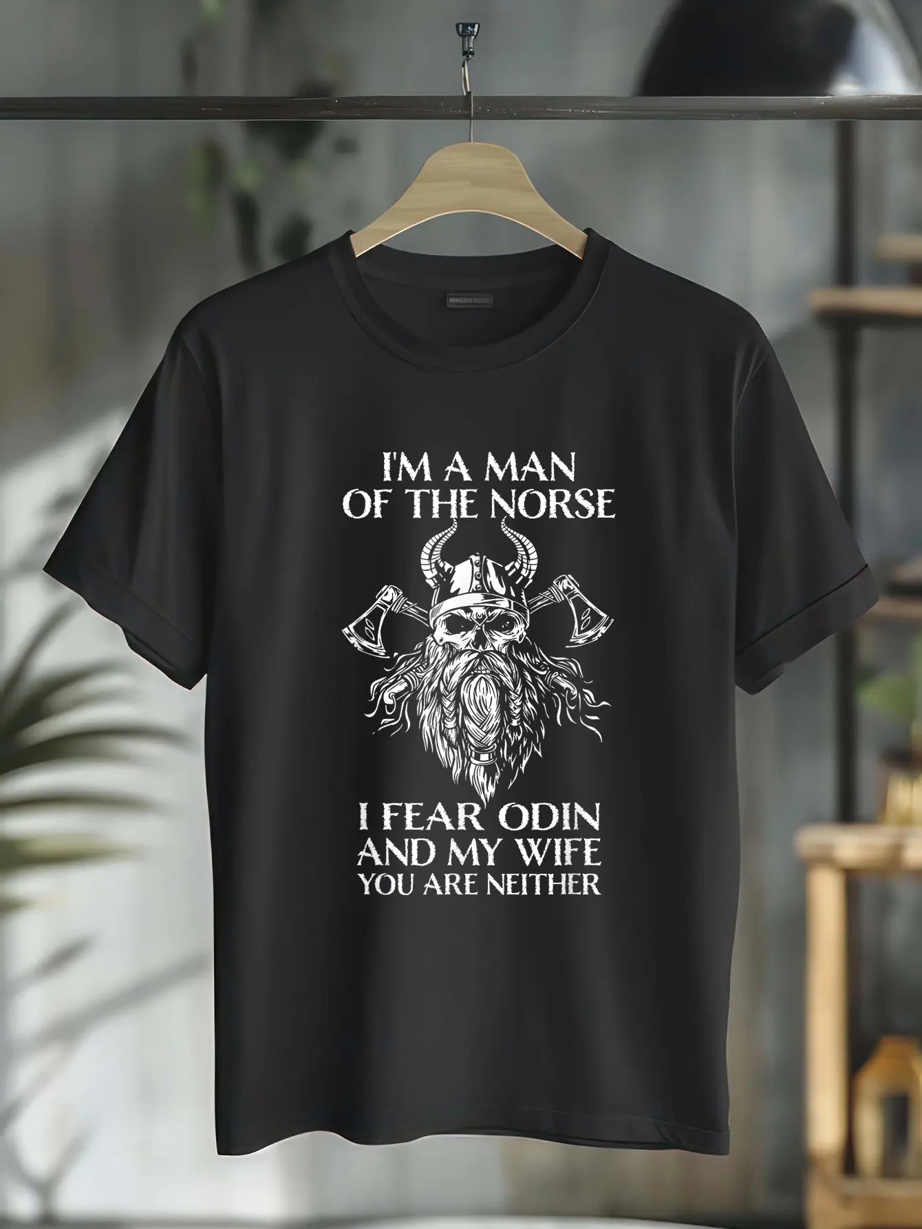 100% Cotton Mens Womens I'm A Man Of The Norse, I Fear Odin And My Wife - Viking Men Women T-Shirt