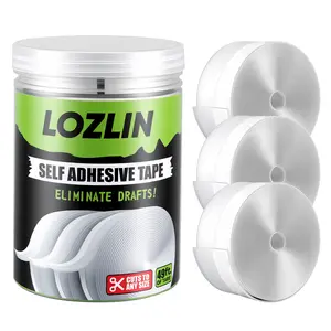 LOZLIN 3PCS 49FT Self-Adhesive Door Seal - Weather Stripping Tape TPE , Draft Stopper for Bottom and Sides of Windows & Doors, Insulation Against Air and Dust