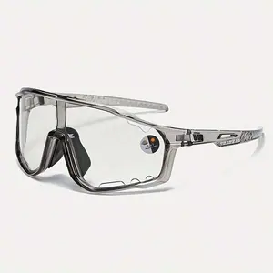 1-Pack Unisex Photochromic Cycling Goggles Anti-Glare PC Frame Large Lens Impact-Resistant Eyewear For Outdoor Riding And Sports