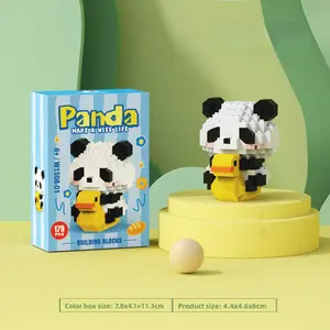 Panda Mini Particle Building Blocks Assembly Toy for Children's Cartoon Figurine Ornament Gift