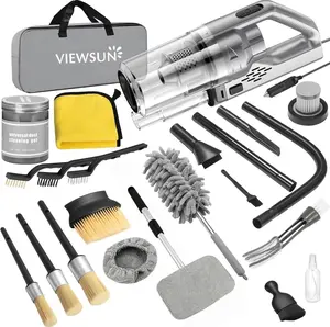 【TikTokShopHolidayHaul】Viewsun Car Cleaning Kit, 16PCS Car Interior Detailing Kit with Gray High Power Handheld Vacuum, Detailing Brush Set, Windshield Cleaner, Cleaning Gel, Complete Auto Accessories for Men, Women Christmas gift sets