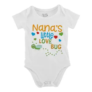 nanas Little Love Bug Baby Short Sleeve Onesie Romper Cotton Soft Bodysuit with Snap Closures for Easy Diaper Change | Newborn Infant Boy Girl Casual Outfits