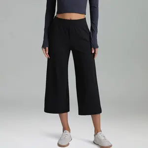 Colorfulkoala Women's 7/8 Straight Leg 22" Dreamlux Mid-High Waist Athletic Pants with Side Pockets Relaxed Fit Leggings Comfort Fabric