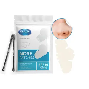 15pcs Deep Clean Nose Patches Nose Strips + 5 Cotton Swabs, Easily Remove Facial Oil, Control Nasal Oil Production, Suitable for All Skin Types