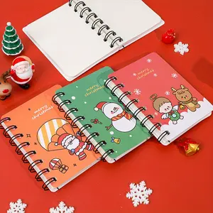 80pages/set Christmas Coil Book, Mini Portable Christmas Holiday Gift, Notepad Small Book, Pocket Notebook