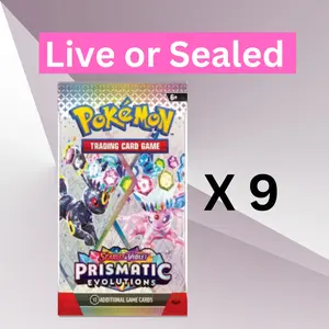 Pokémon Prismatic Evolutions - Nine (9) Booster Pack NEW Factory Sealed TCG Cards (9)