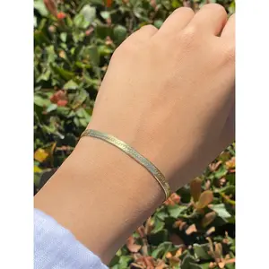 14K Gold Herringbone Bracelet