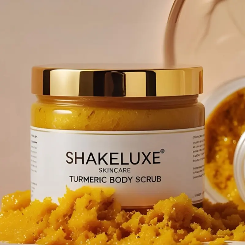 ShakeLuxe Skincare Turmeric and Lemon Creamy Sugar Scrub for Soft and Glowing Skin