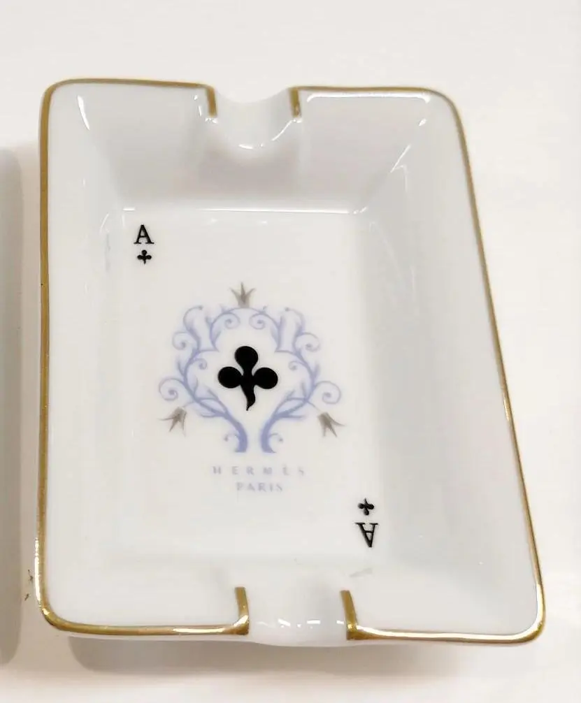 Pre-owned Hermes Ashtray Whites Gold Pottery 12190493268/204209