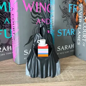 Suriel Figure Statue - Suriel Tea Co - ACOTAR - Death with Cup of Tea - Spill The Tea, Black unique home decor accessory