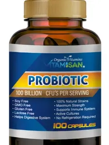 VITAMISAN Probiotics for Women, Probiotics for Men and Adults, Natural, Shelf Stable Probiotic Probiotic Supplement with Organic Prebiotic, Acidophilus Probiotic 100 caps