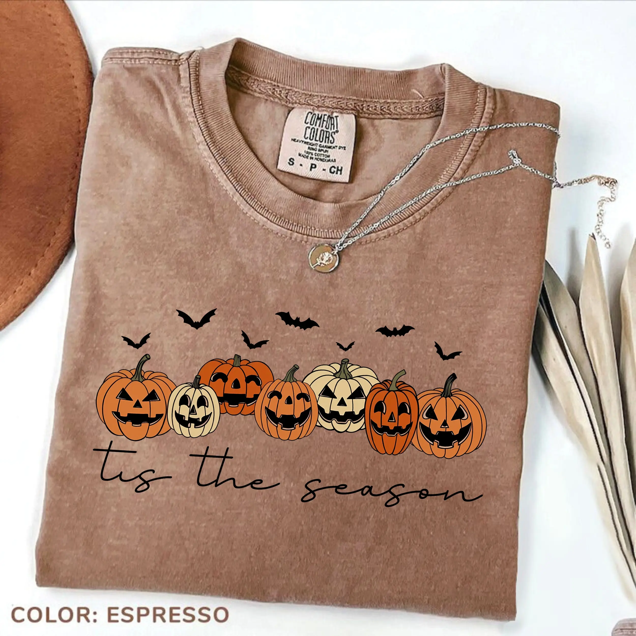 Comfort Colors Cute Pumpkin TShirt, Is The Season Tee, Ghost Pumpkin T-Shirt, Womens Halloween TShirt, Cotton Fabric Womenswear