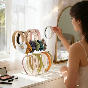 Three-Tier Jewelry Rack Hairband Stand Iron Craft Removable Earrings Headbands Hair Ties Clips Eyeglasses Storage Holder