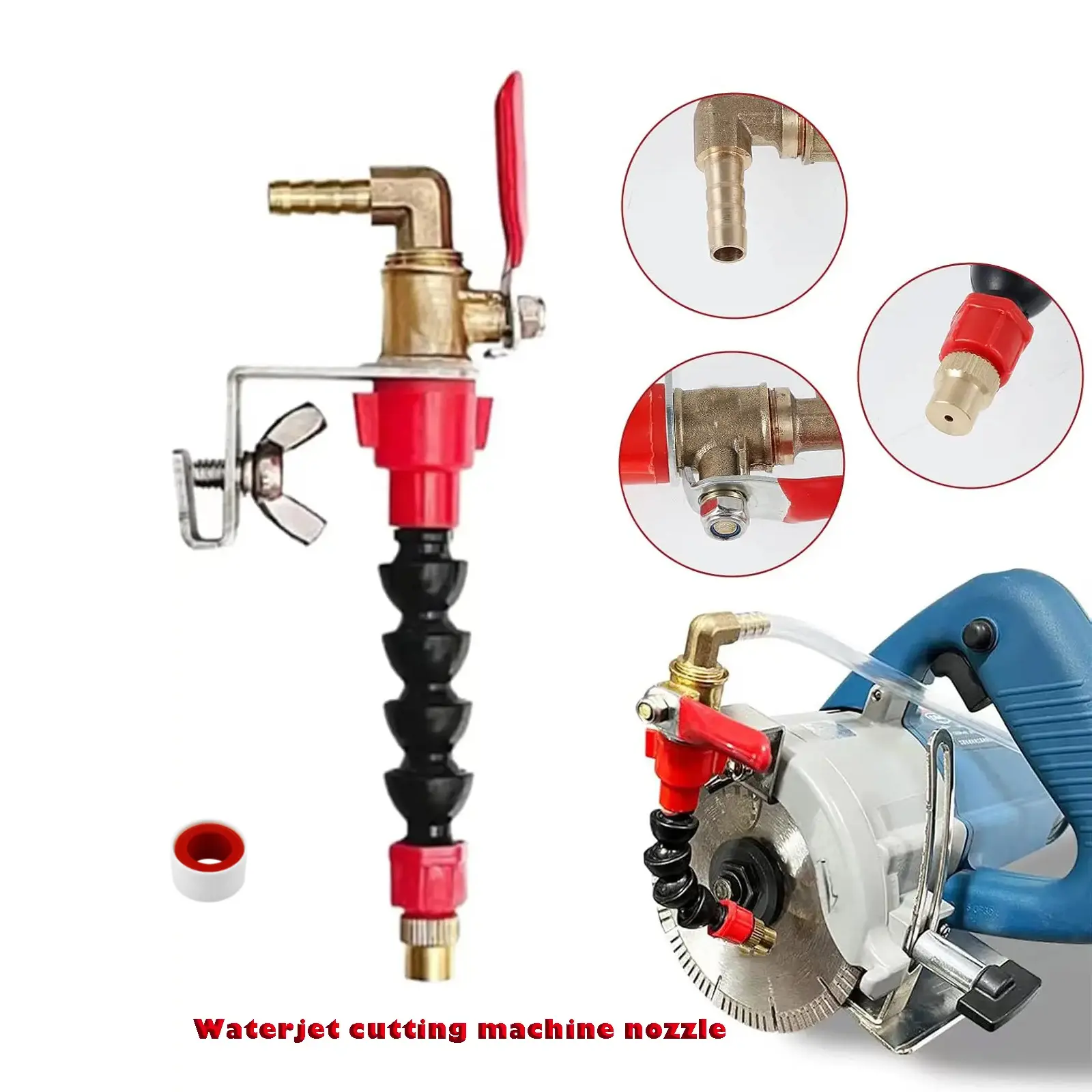 5.5-in Compact & Lightweight Cutting Machine Dust Remover Water Sprayer - 73g, Flexible & Durable, Easy Installation, Universal Nozzle, Coolant Misting System, 1 Roll Waterproof Tape, Home Improvement Tool