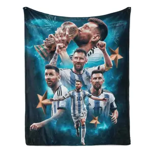 Single-sided Printing Lionel Messis Flannel Blanket Premium  Cozy Living Lightweight Durable Perfect for Bed Sofa Travel and Thoughtful Gifts Sofa Bed Office Dorm Camping  soft comfortable Funny Throw Blanket