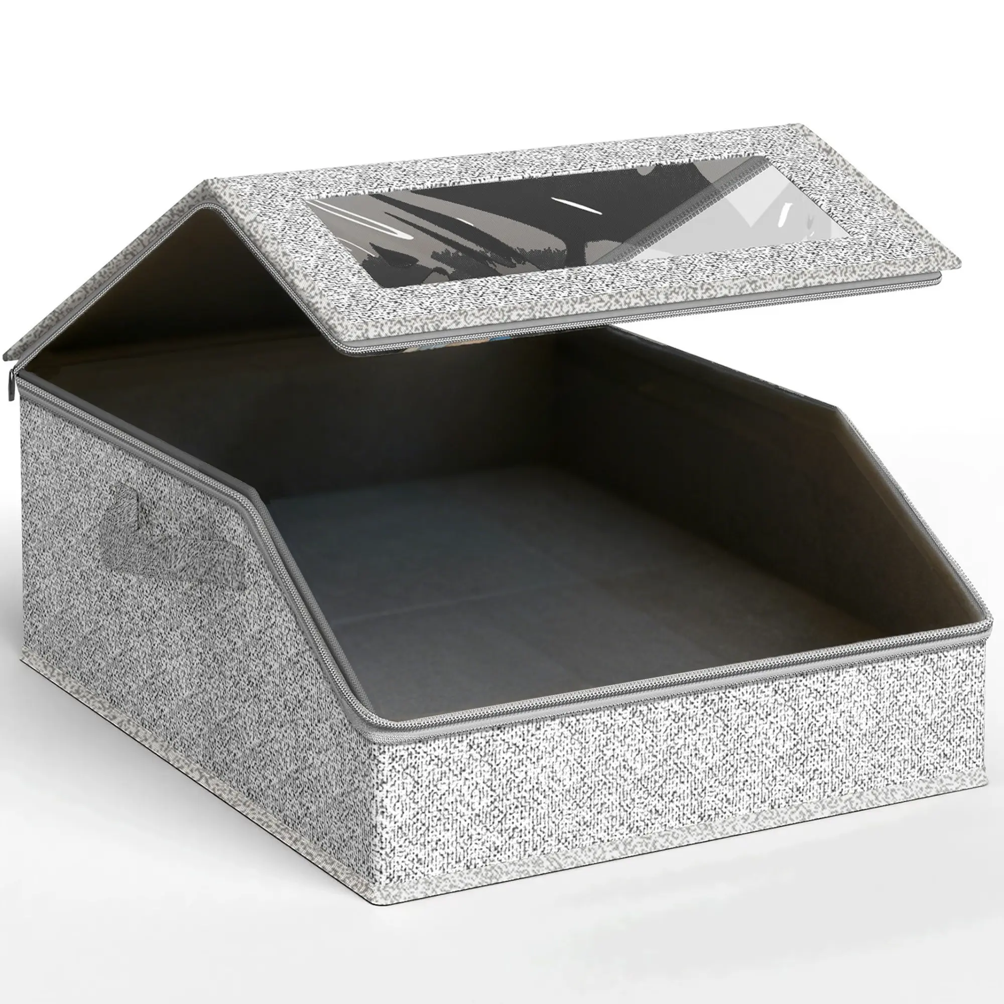 Large Capacity Baseball Cap Storage Box, Holds 24/48 Hats, Fabric Material, Zipper Closure, Foldable, Collapsible Design Boxes, Ideal for Home Organization, Display Box, Foldable Storage Boxes