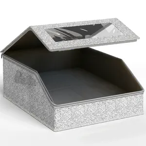 Large Capacity Baseball Cap Storage Box, Holds 24/48 Hats, Fabric Material, Zipper Closure, Foldable, Ideal for Home Organization