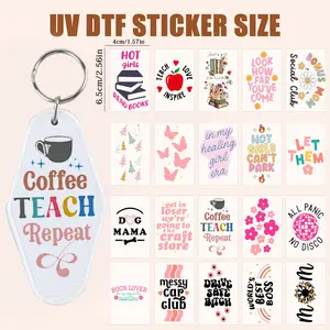 Random 50pcs UV DTF Wrap Keychain Stickers