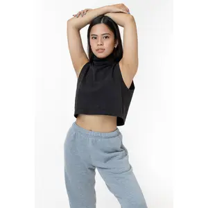 18323GD - Garment Dye Sleeveless Turtleneck Crop Top