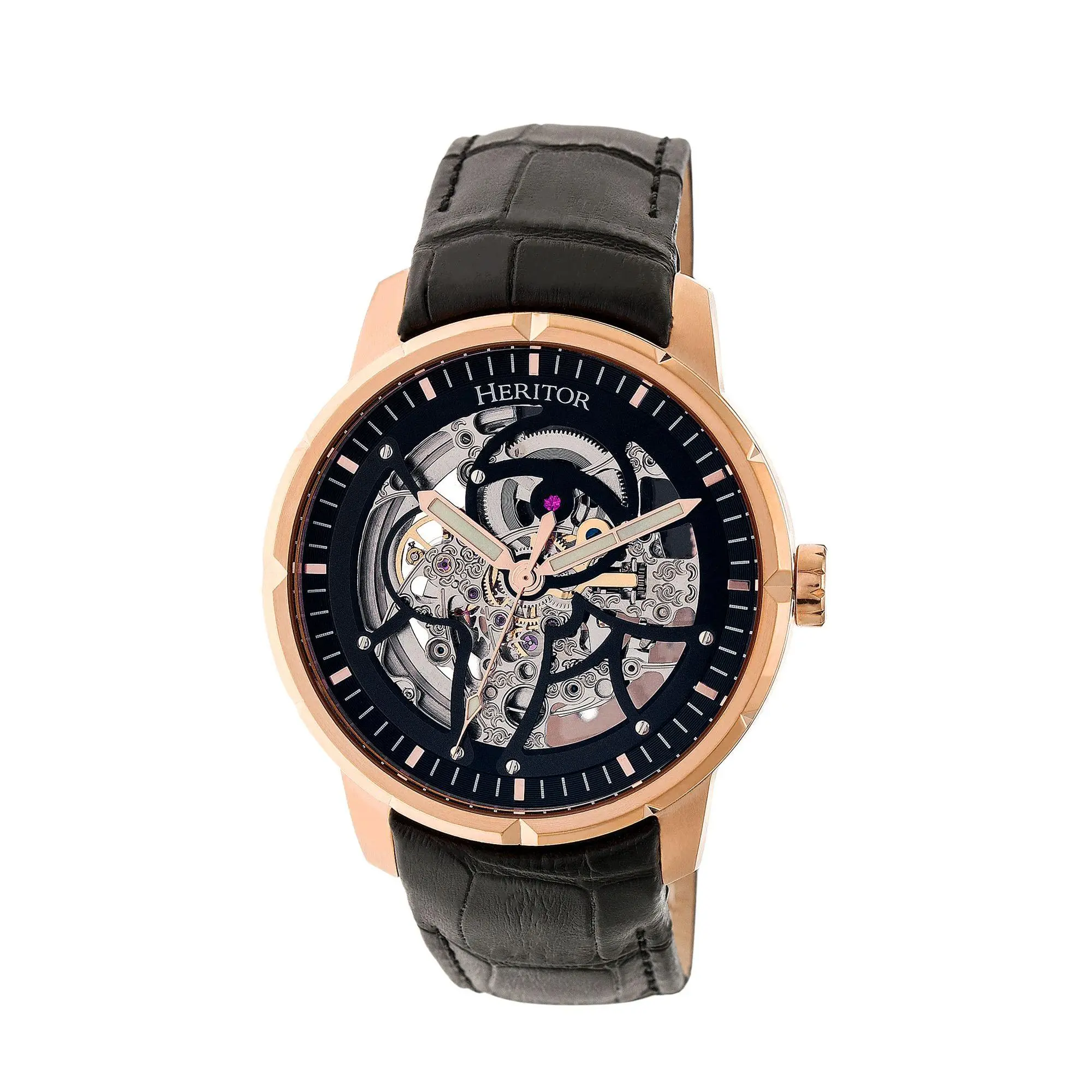 Heritor Automatic Men's Ryder Stainless Black and Rose Watch Heritor Automatic Men's Ryder Stainless Black and Rose Watch