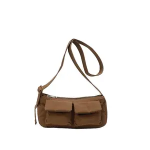 2026 new multi pocket large capacity candy shoulder bag women's nylon cloth motorcycle bag crossbody bag