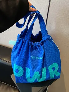 Simple letter print handbag shoulder bag, trendy casual fashion energetic dopamine color, niche design   handbag, versatile multi-color optional, suitable for college students to attend classes, daily travel, shopping, etc.