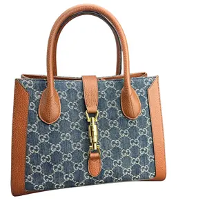 Pre-owned GUCCI GG Monogram Canvas Tote Bags Jackie 1961 Medium Tote Bag in Denim