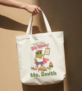 Personalized Occupational Therapist Tote Bag | Tiny Wins Big Ribbits OT Frog Gift