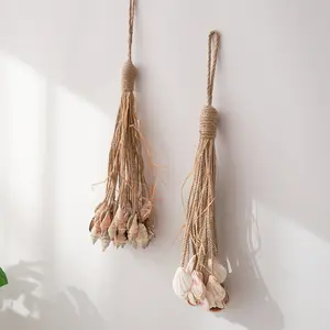 Mediterranean Style Rope Hanging Starfish Shell Fish String Wall Decor for Room Photo Wall Bar Preschool Decoration