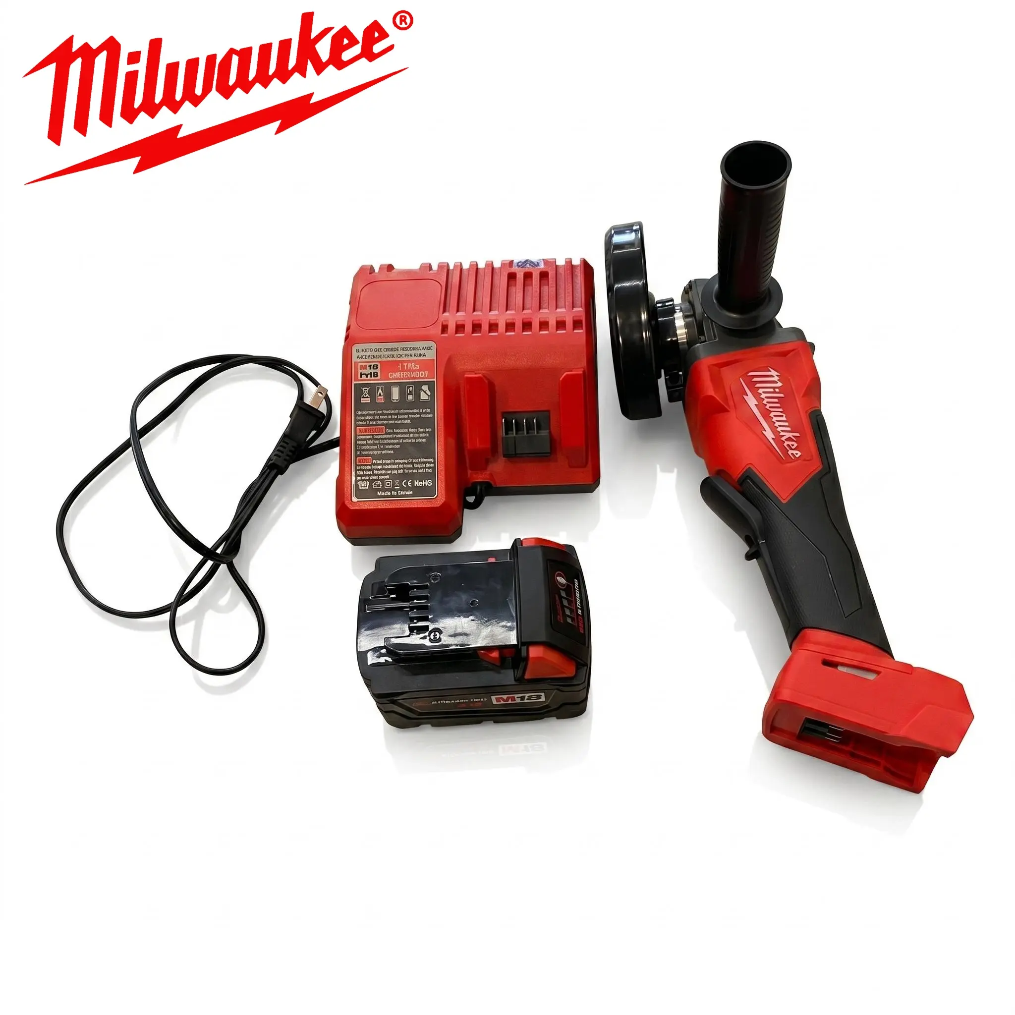 Milwaukee M18 Brushless Cordless Angle Grinder 125mm For Metal Cutting Grinding Rust Removal Construction Works Lightweight Body Kickback Prevention Adjustable Guard And Stable Running Structure